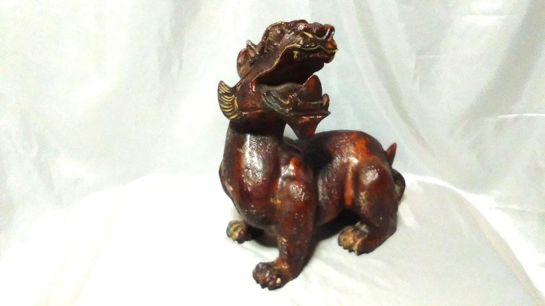 【 祥獣カイチ 】　瑞獣・聖獣　石造　14.5kg　アンティーク