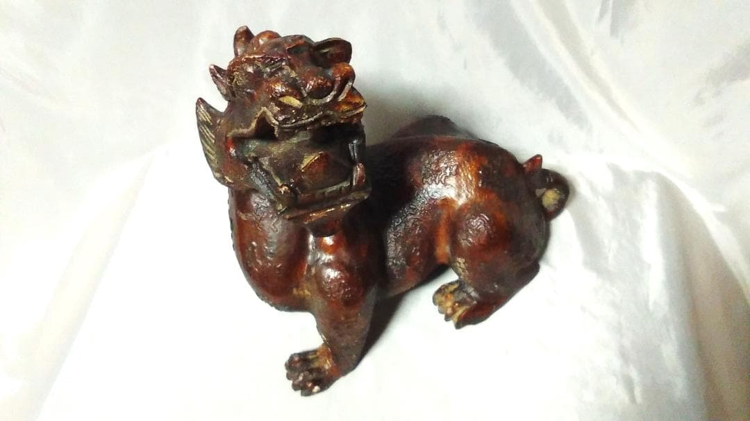 【 祥獣カイチ 】　瑞獣・聖獣　石造　14.5kg　アンティーク