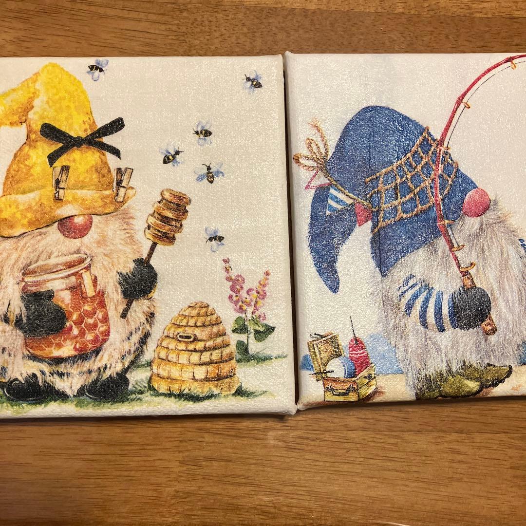 デコパージュ作品トムテとハチミツキャンパス綿