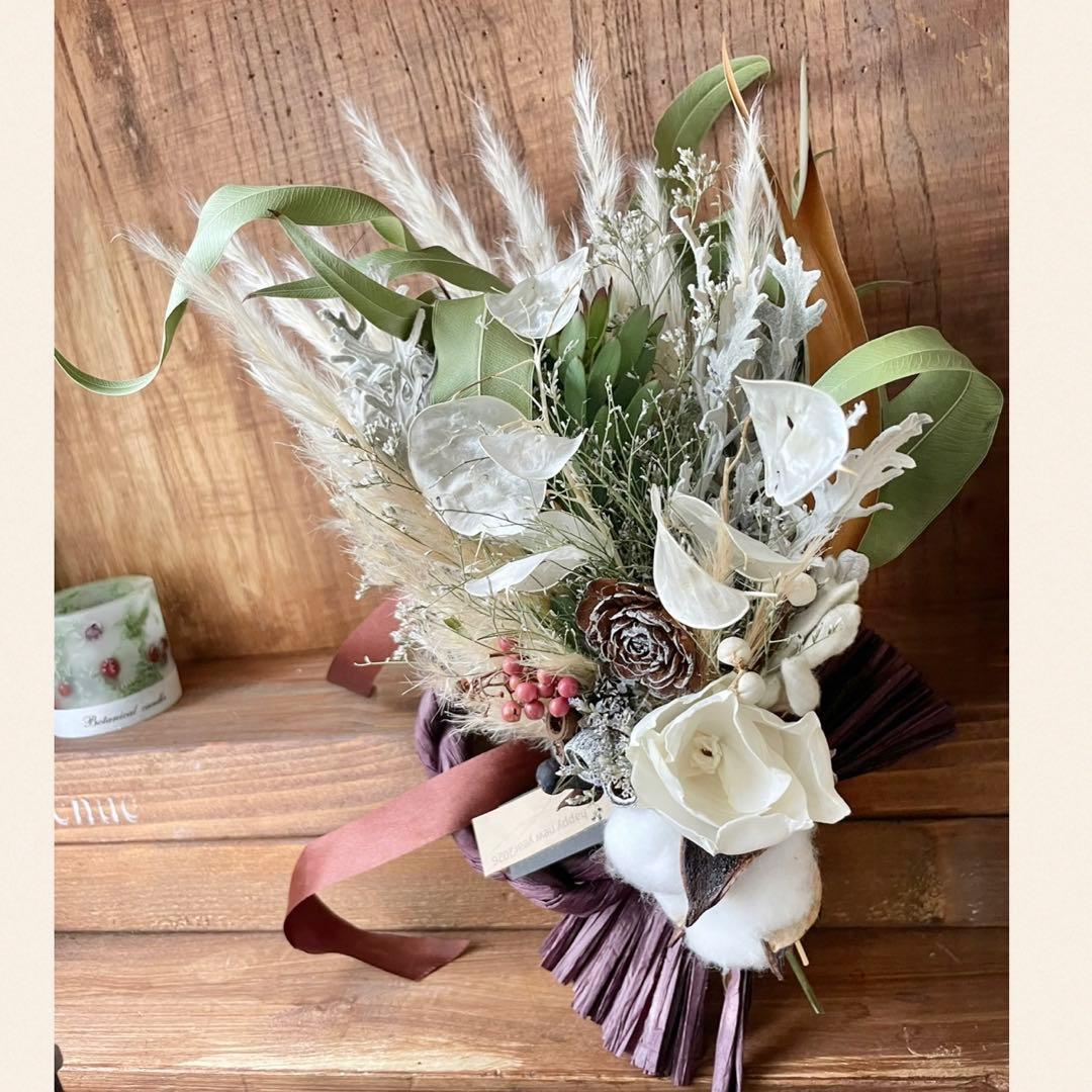 2026 happy new year dry Flower しめ縄飾り