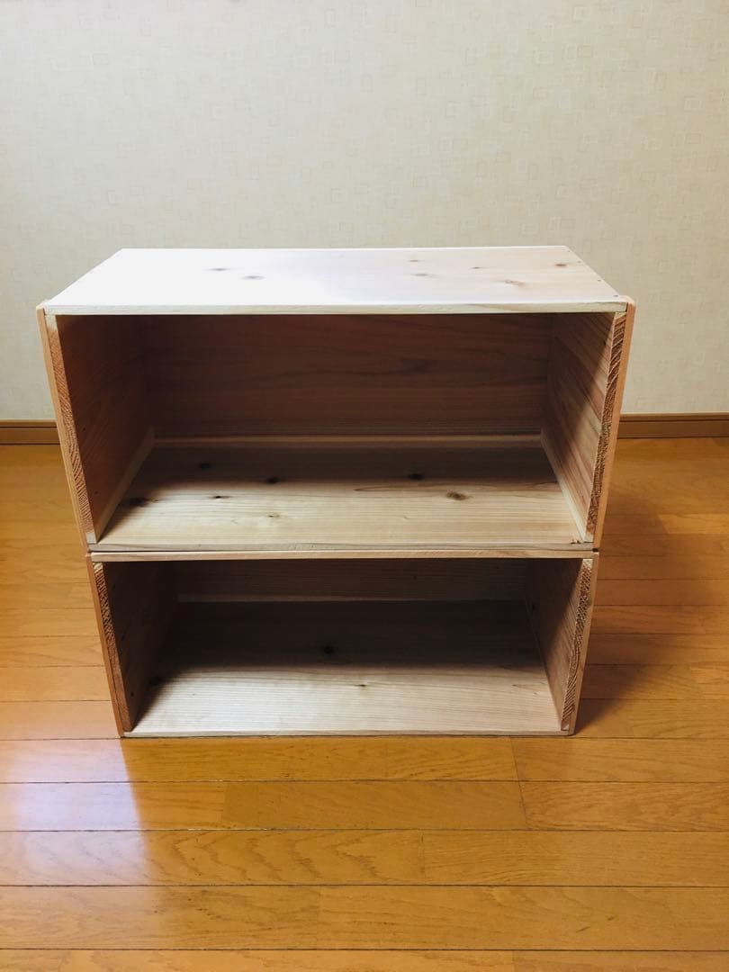 【新品】 青森 りんご箱 プレーナー仕上げ　木箱 木製 杉 2箱セット