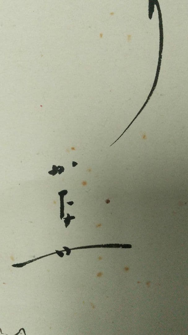 女流俳人 長谷川かな女 洋画家 伊藤慶之助 画 芥子 肉筆掛軸 しみあり
