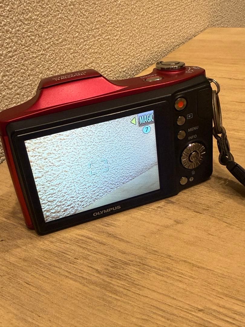 【動作確認済み】OLYMPUS コンパクトデジタルカメラ レッド 24倍ズーム