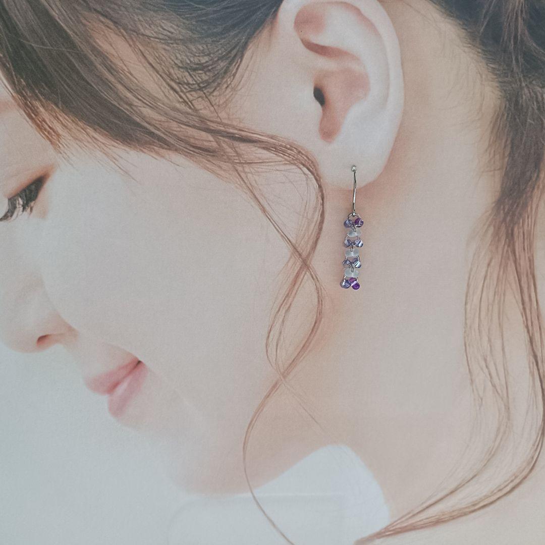 No.470 チェコビーズ ファルファーレのピアス