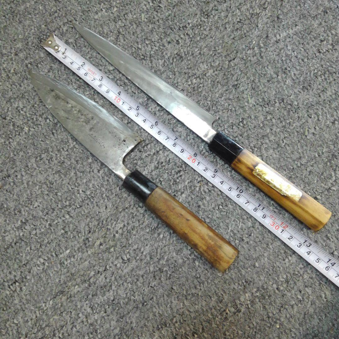 ねこまんま　ONo.749　中古　出刃包丁(東正芳)と刺身包丁(菊水)2点