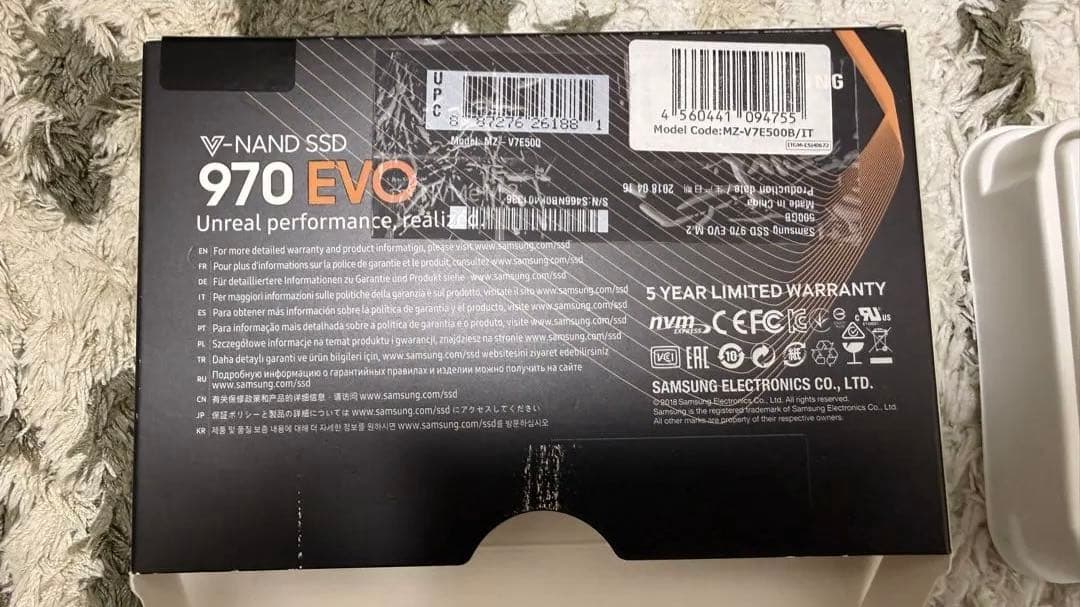 サムスン970 500GB 内蔵 SSD MZ-V7S500B/EC 国内正規品