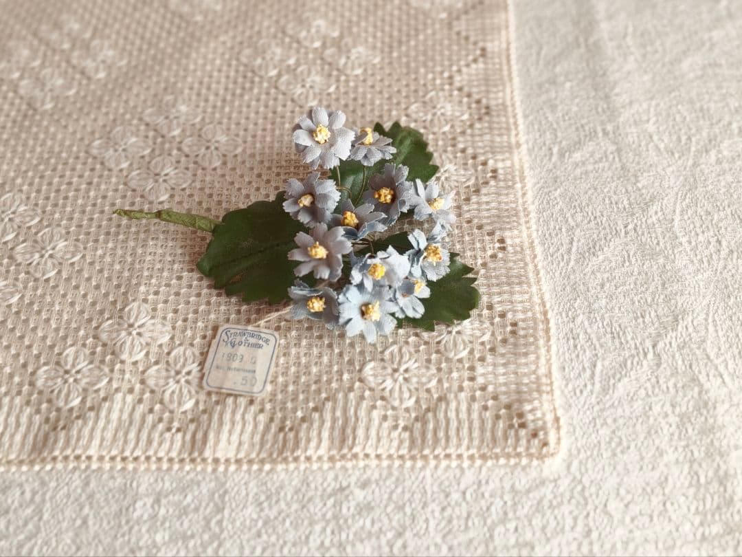 * vintage flower ❀ 布花 ライトブルーのお花 ブーケ