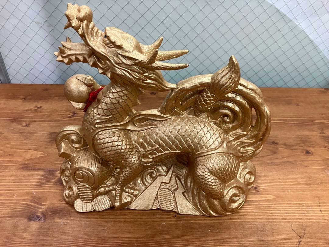金色 龍 置物 開運 縁起物 風水 インテリア ドラゴン オブジェ