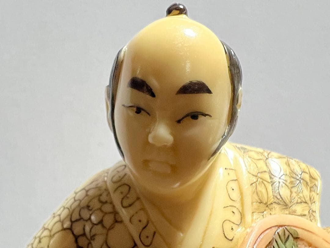 象牙風 細密彫刻 和風人形