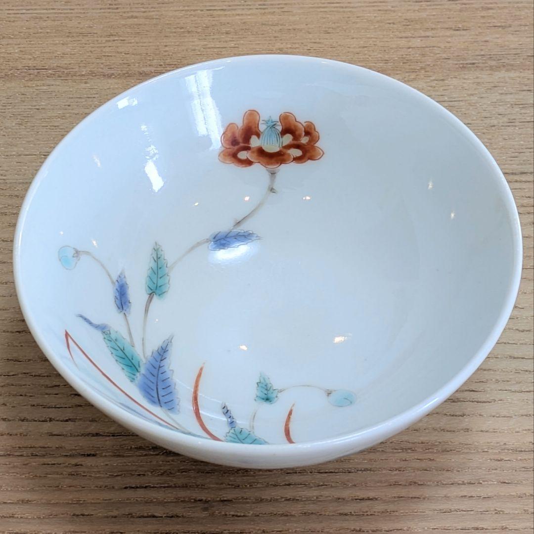 江戸期　古伊万里　色絵柿右衛門　花文　茶碗　小鉢