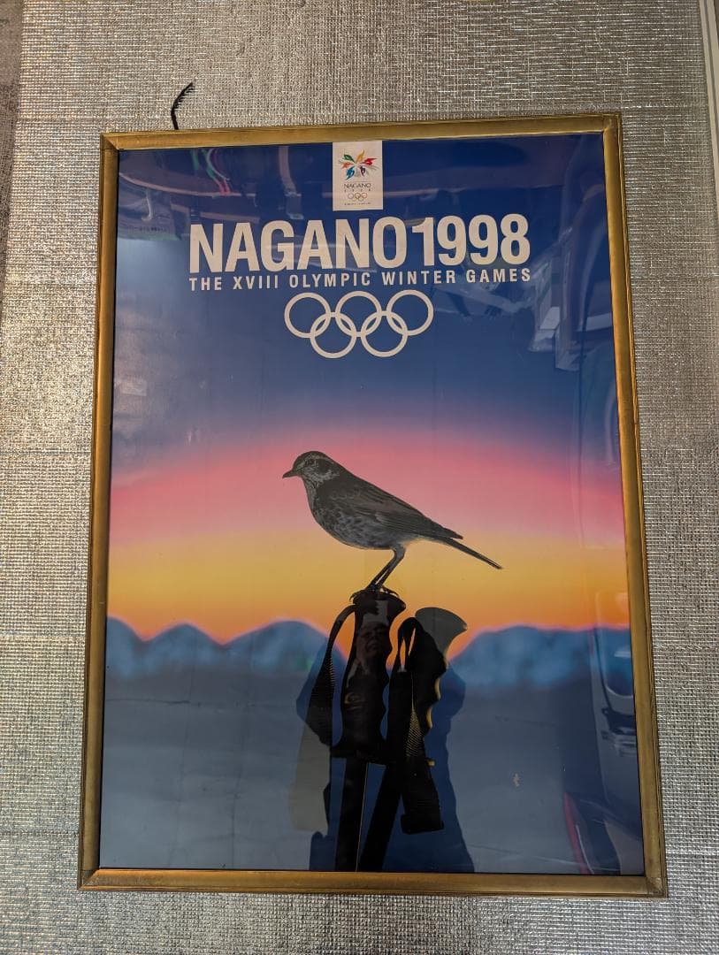 NAGANO 1998 冬季オリンピック ポスター.B1ポップフレーム傷あり付