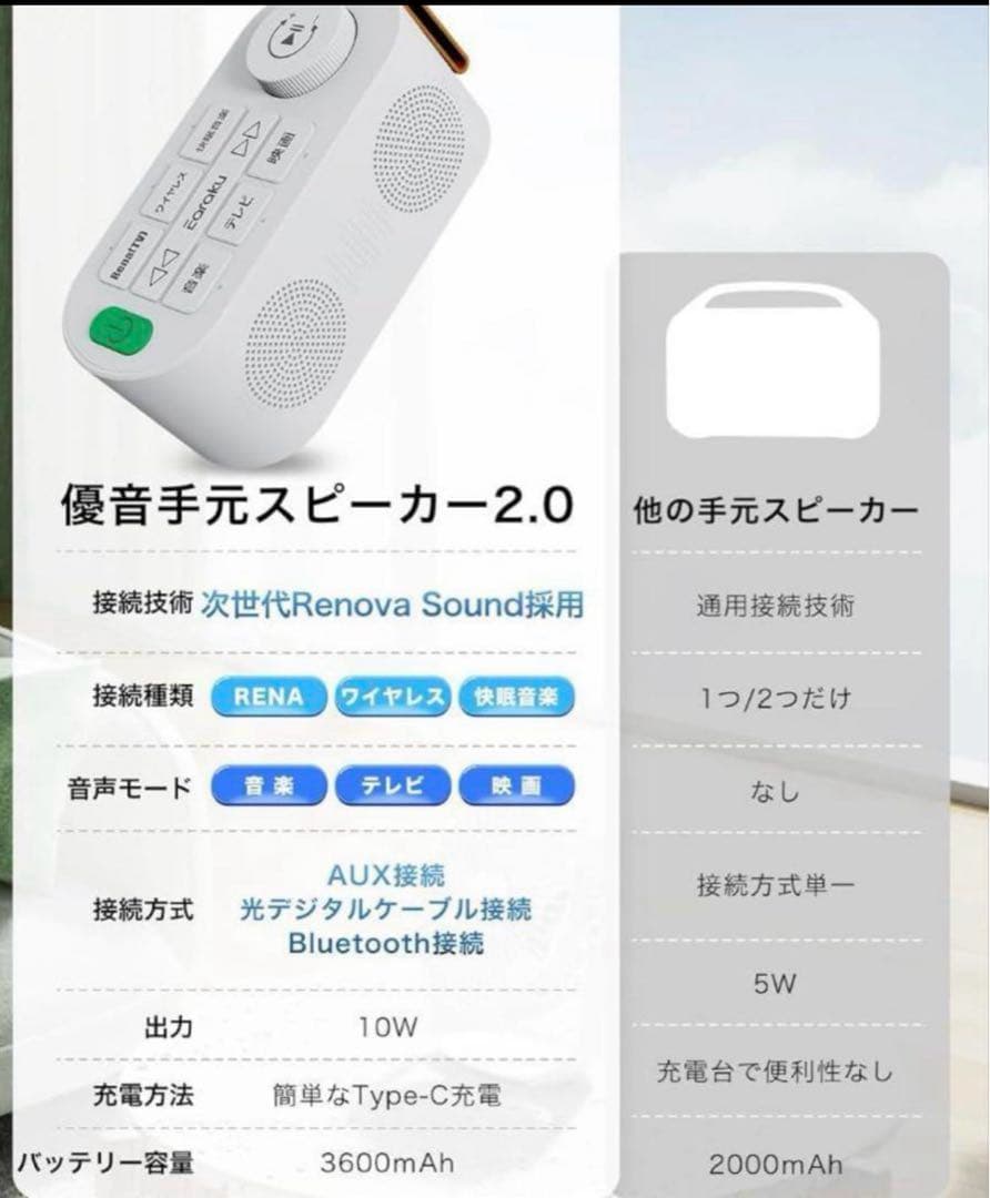 手元スピーカー テレビ用 3in1 イアラク ワイヤレススピーカー 優音