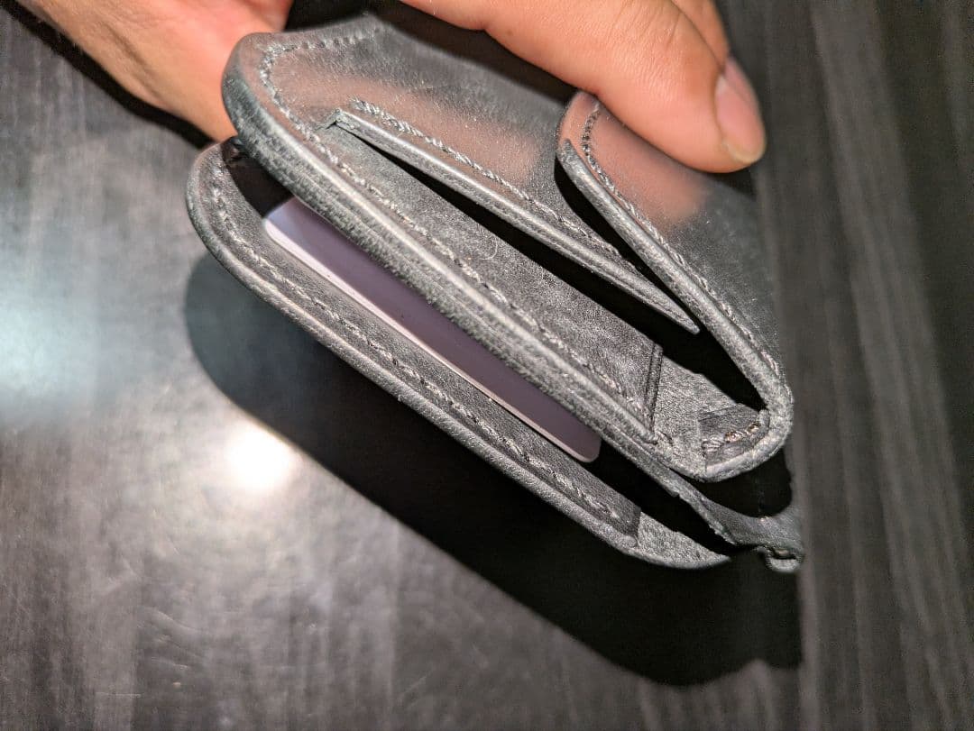 イタリアンレザー マネークリップ式 コンパクト財布 総手縫い ハンドメイド 1