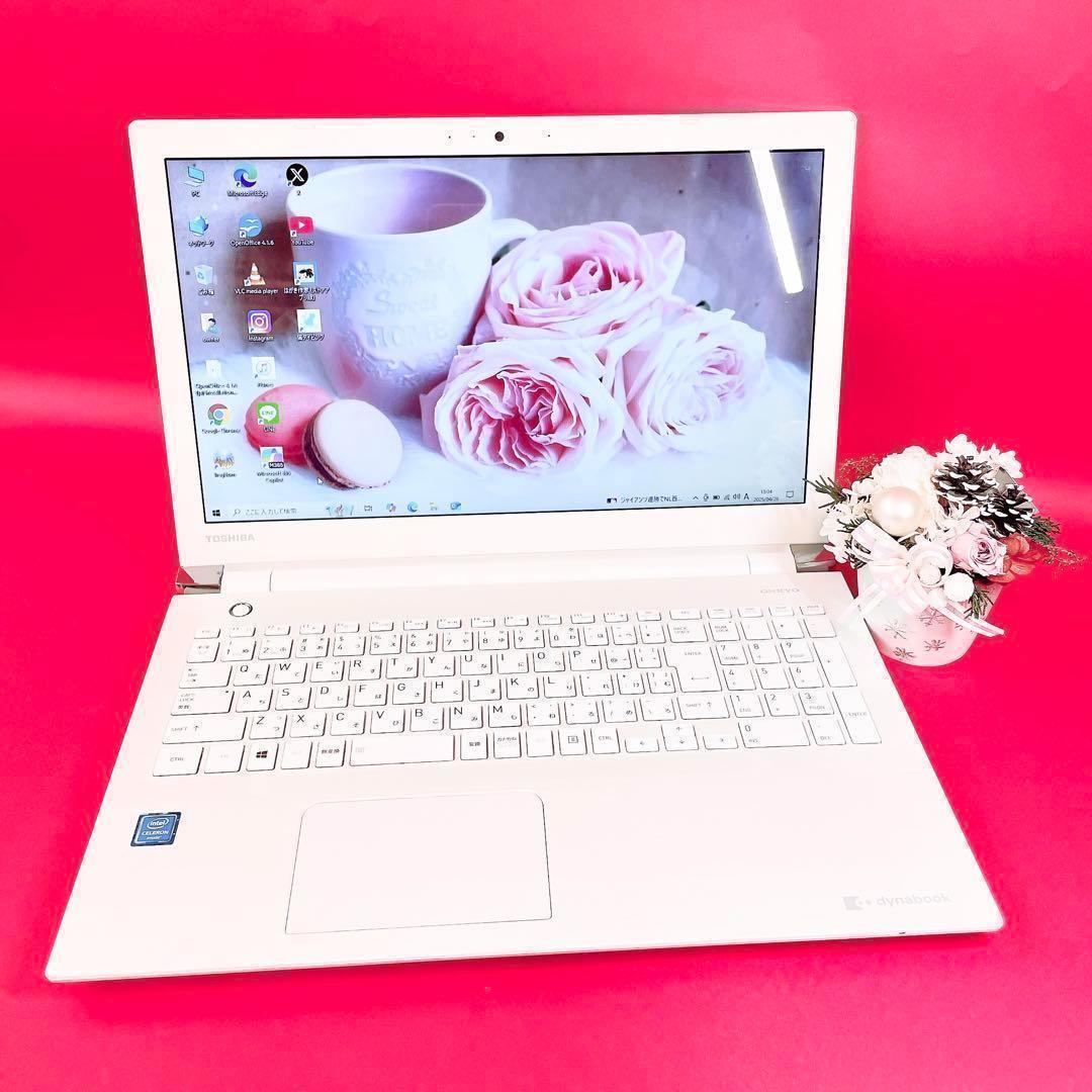 動作良好❣️薄型ノートパソコン✨️サクサク快適SSD✨️カメラ付き事務おしゃれホワイト