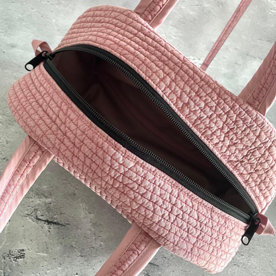 ボストンバッグ ヌビバッグ　ローズピンク　ハンドメイド