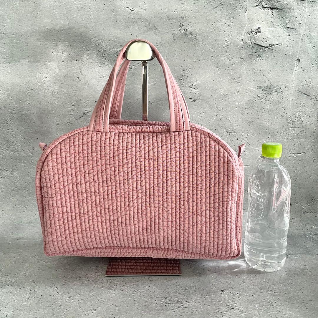 ボストンバッグ ヌビバッグ　ローズピンク　ハンドメイド