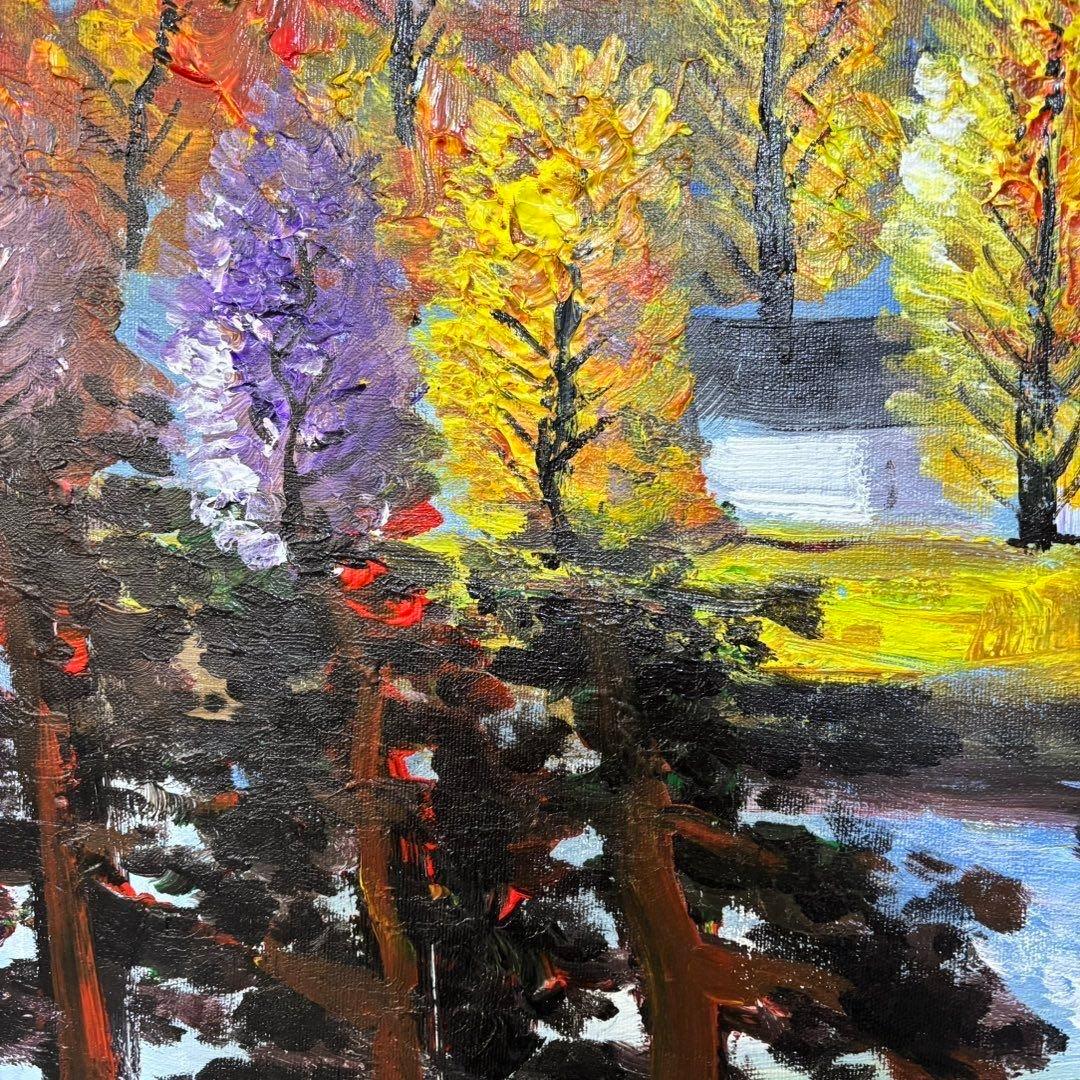 手描き油彩 林風眠 秋景風景画 70×100cm
