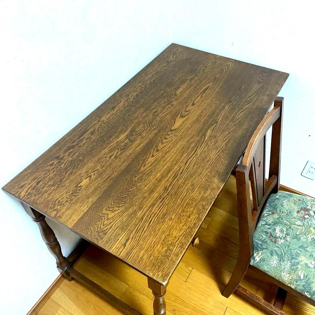 【美品】葉山ガーデン 葉山家具 クラシック ナラ材 一枚板 学習机