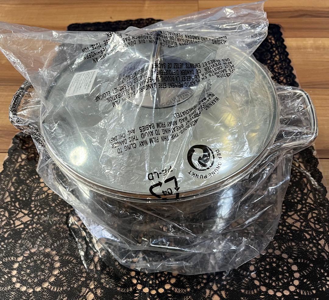 未使用☆WMF ヴェーエムエフ TRANSTHERM両手鍋 約25cm 蓋付き