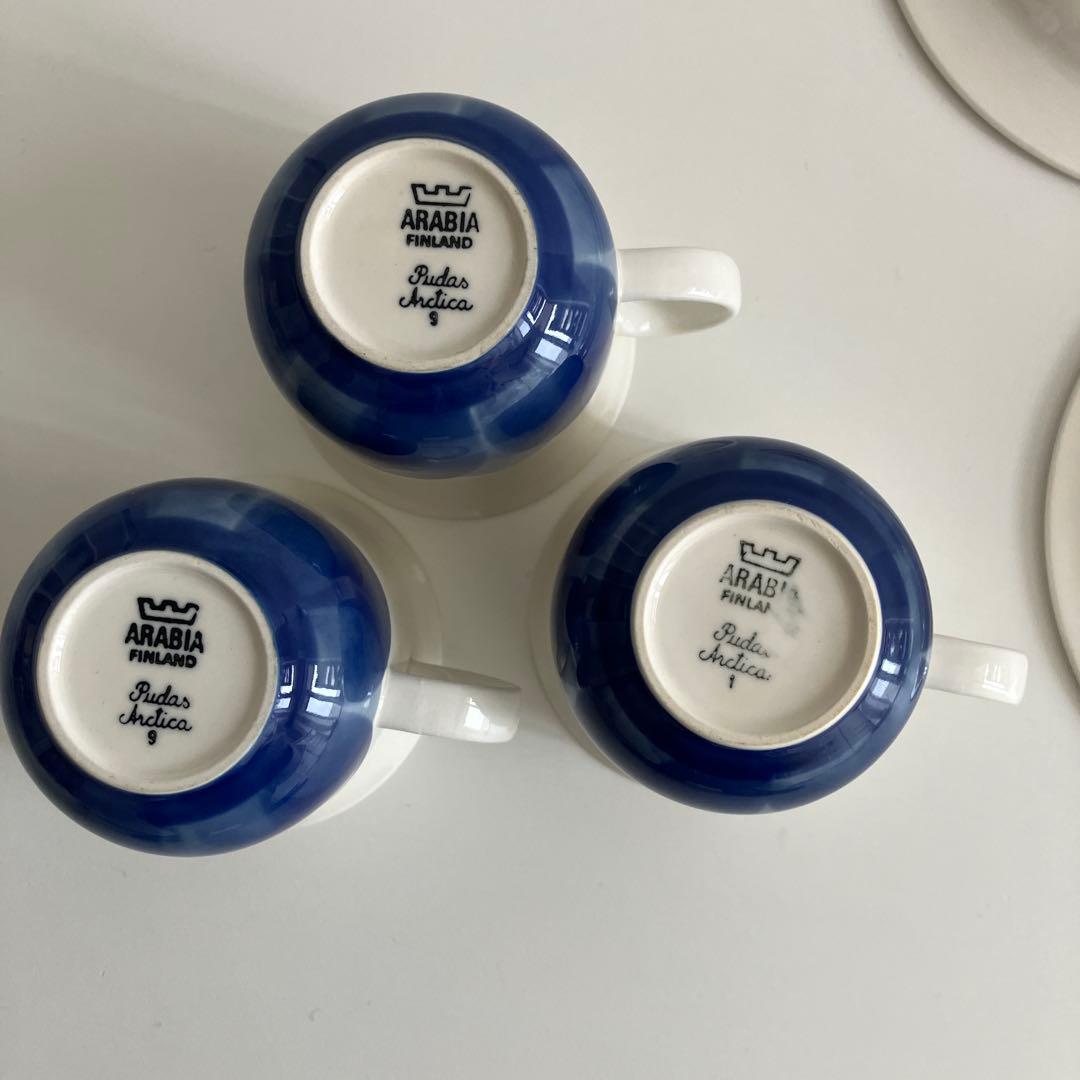 アラビア　プダス　カップソーサー　3客