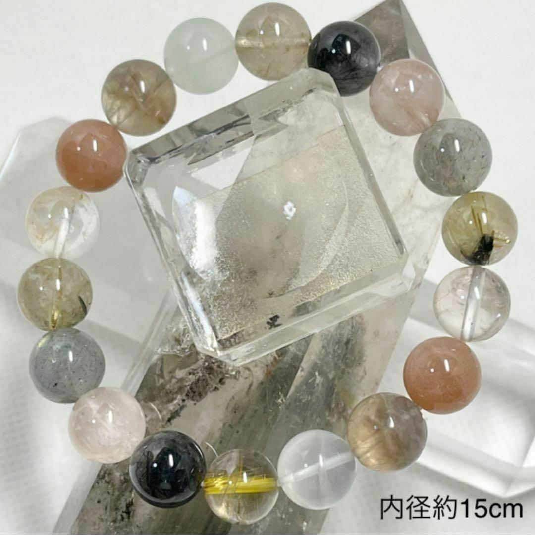 ルチル　他8種類　パワーストーンブレスレット　内径約15cm
