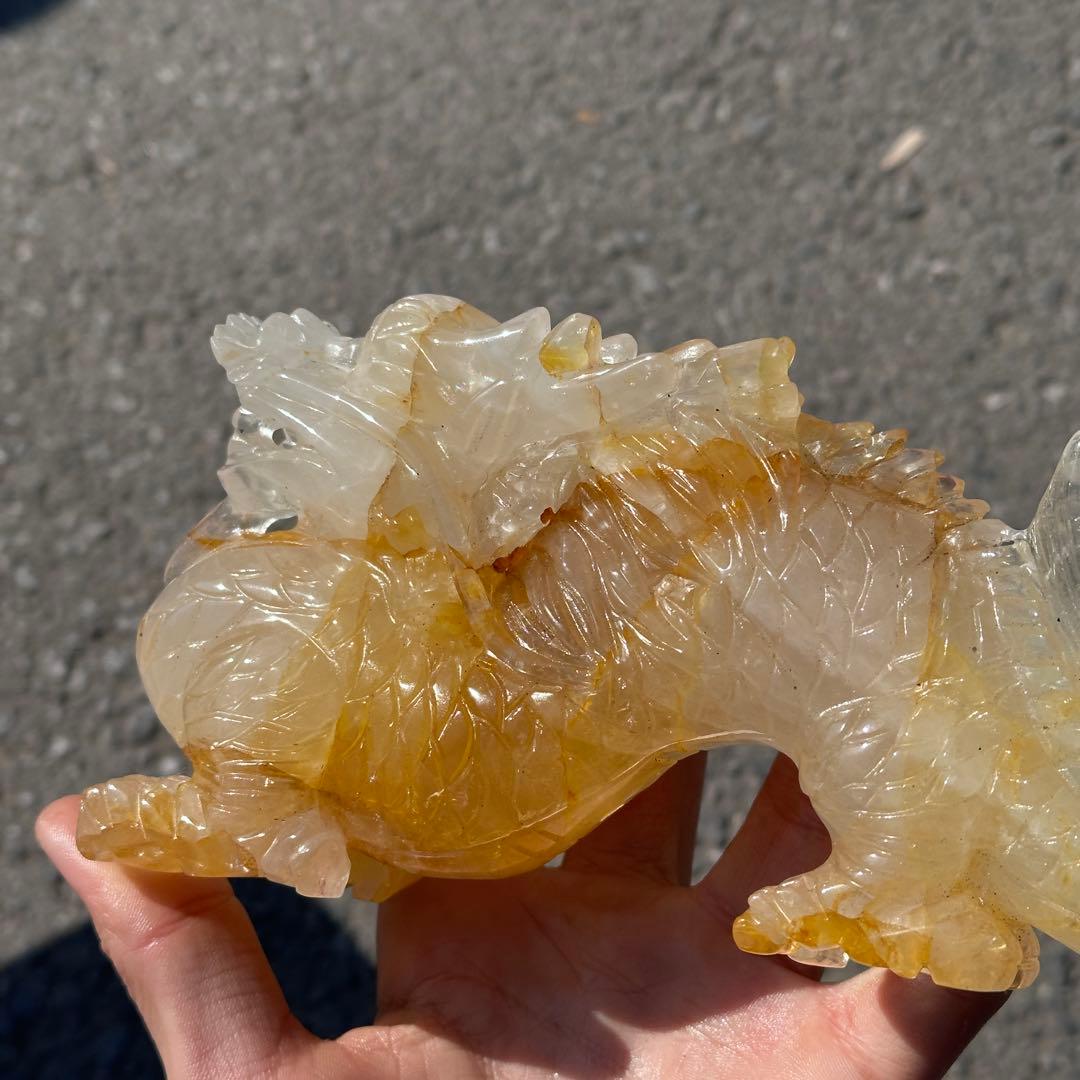 天然石マニカランの龍　置物　ご購入前に在庫確認G.1203