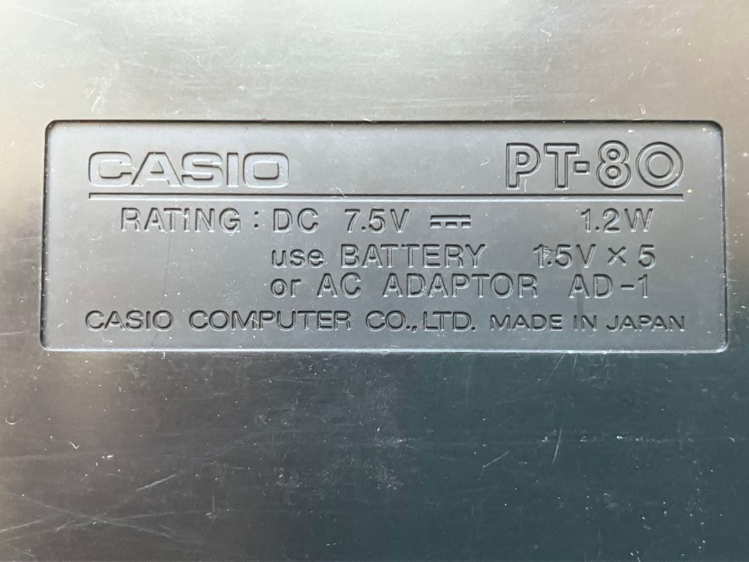 CASIO PT-80　外箱／ROMパック2個／別売りアダプター付　動作確認済