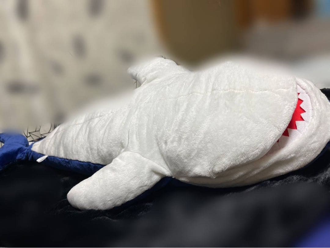 青いサメのクッション