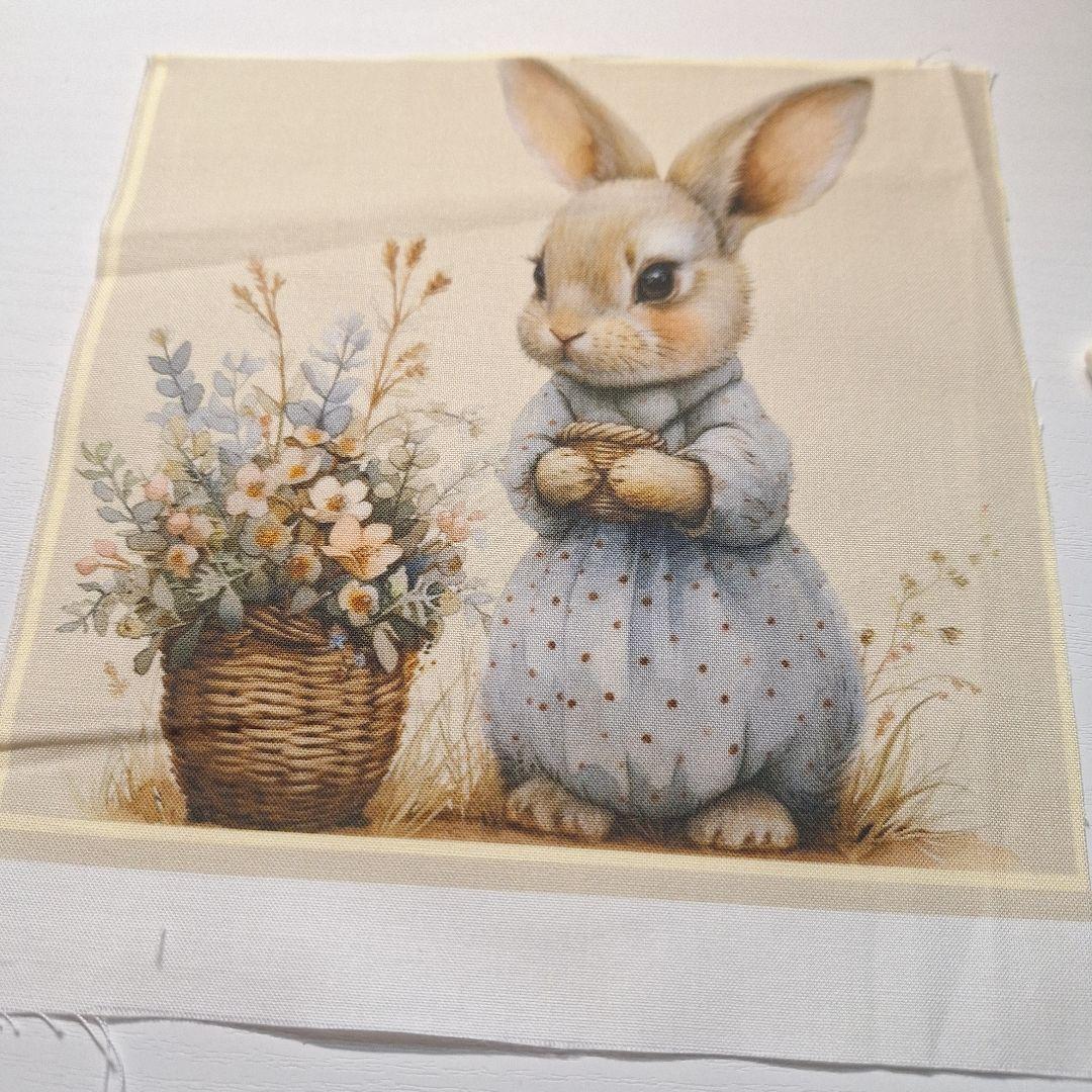 可愛いうさぎパネル生地　ハンドメイド　うさぎのみ