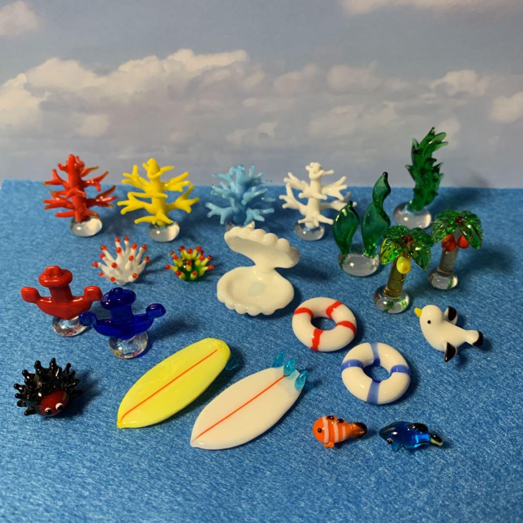 ガラス細工　ミニチュア　夏　海