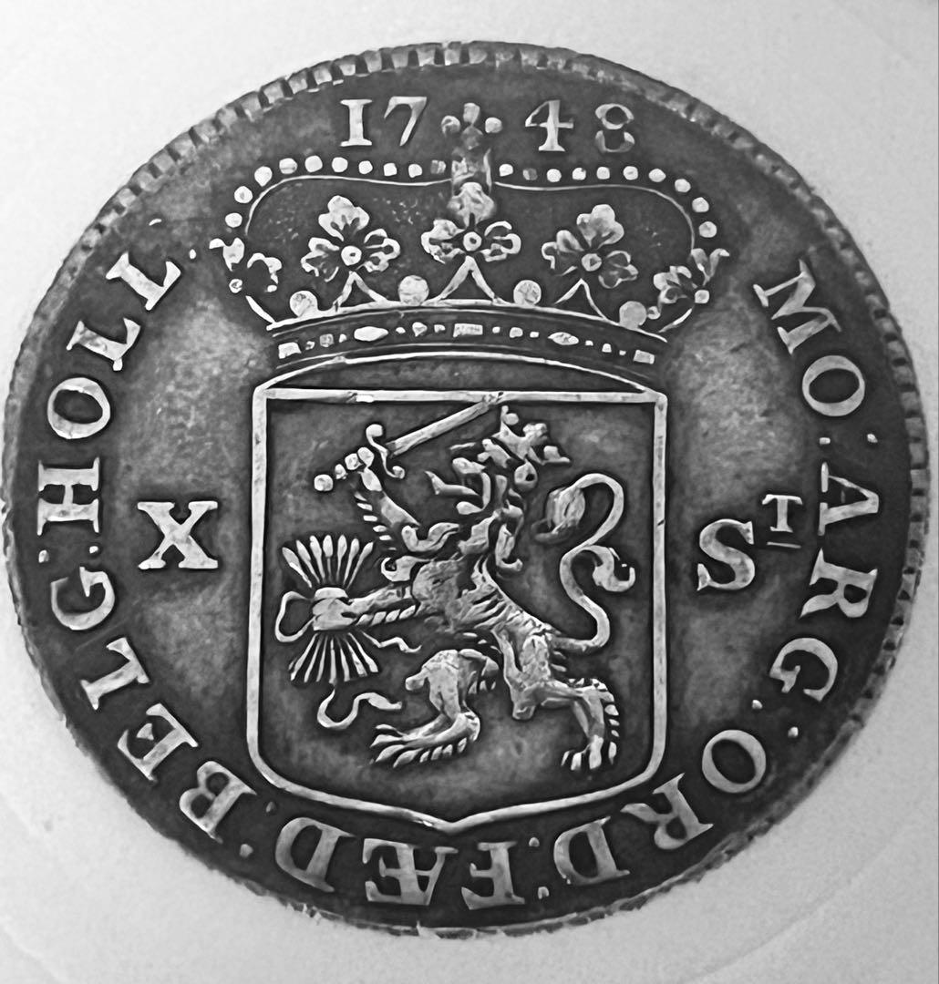 極希少　オランダ銀貨　1748 10スタイバー銀貨　1／2グルデン