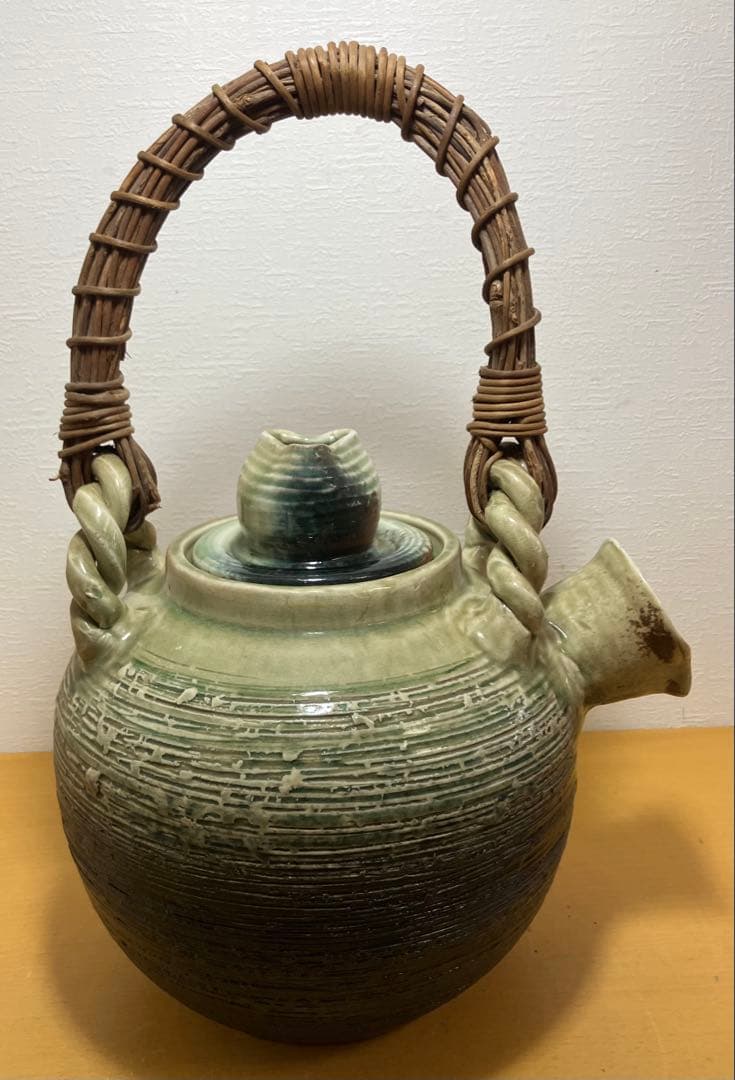 【特大46cm】大型土瓶 急須 飾り物 陶磁器製 銘なし（蓋に修繕跡あり）
