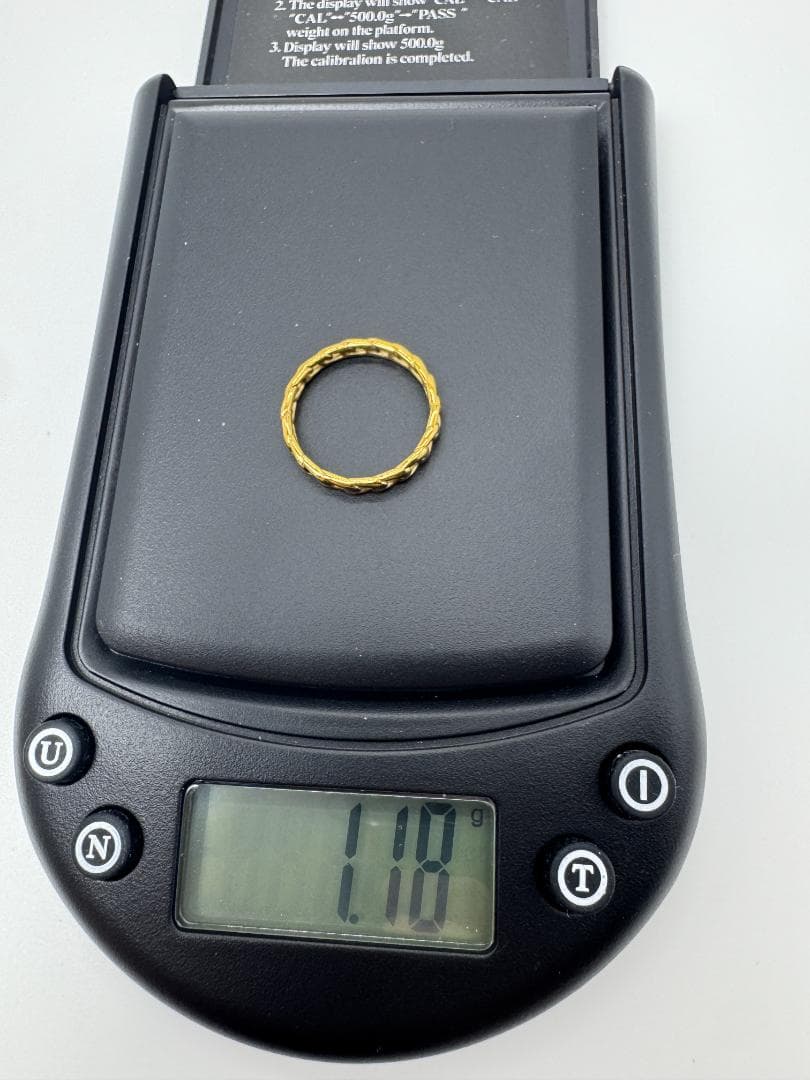 日本製K18ゴールド チェーンデザインリング11号 1.18g