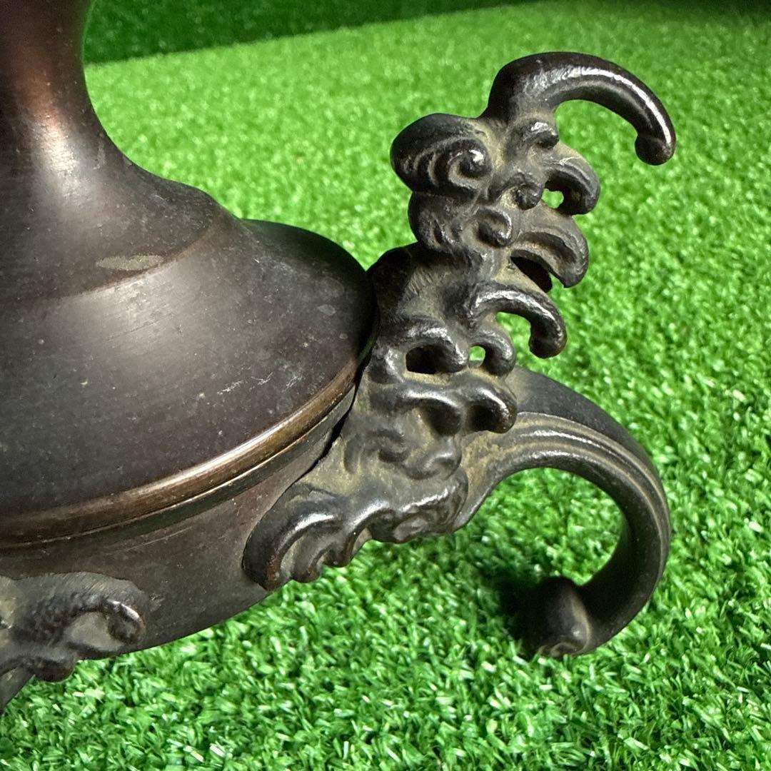 a188】薄端 花器 真鍮製 華道具 花瓶 うすばた 花生 骨董 コレクション