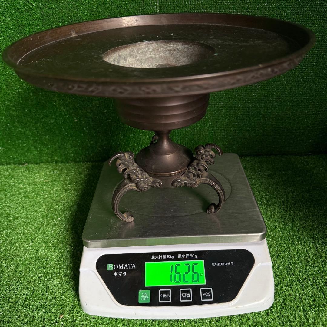 a188】薄端 花器 真鍮製 華道具 花瓶 うすばた 花生 骨董 コレクション