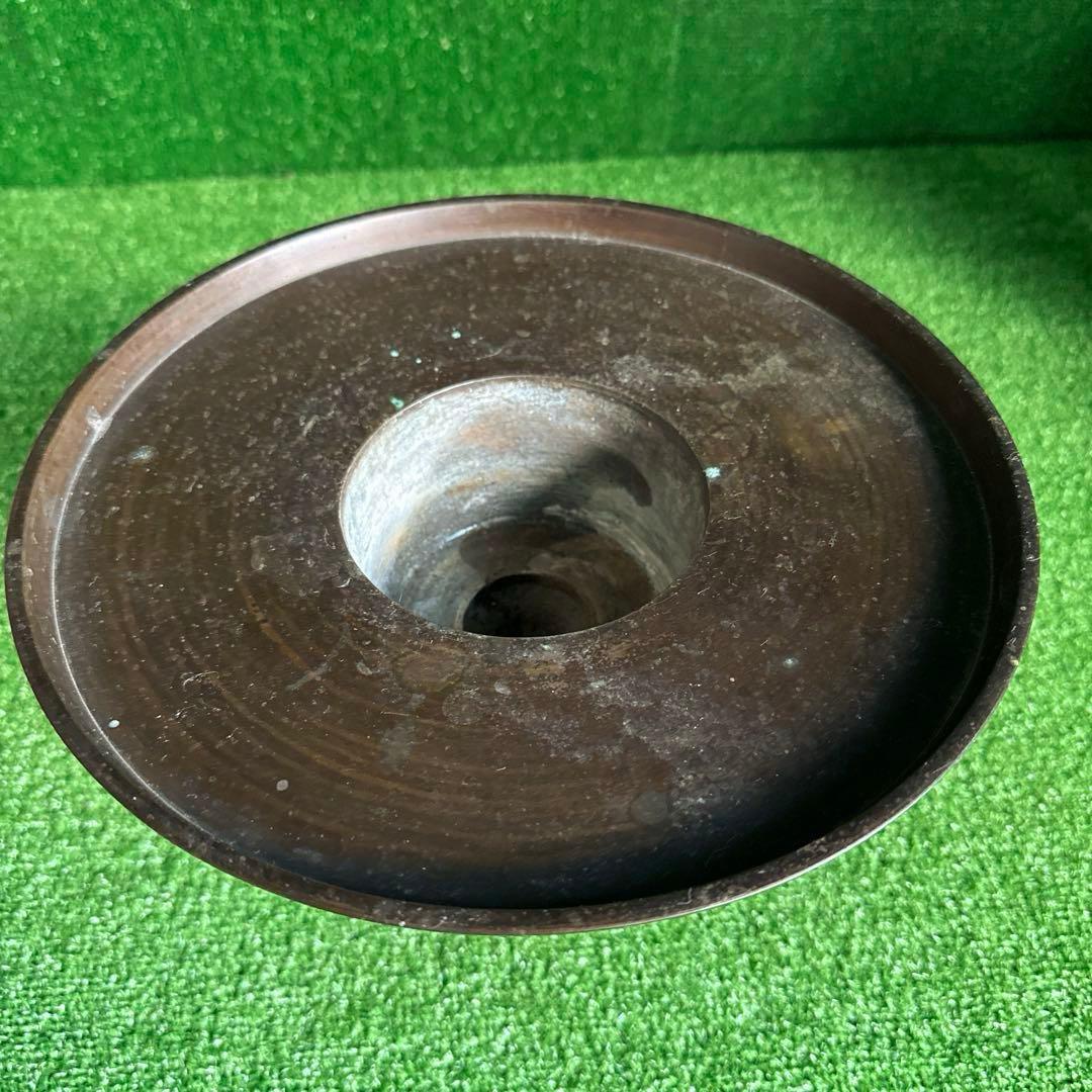 a188】薄端 花器 真鍮製 華道具 花瓶 うすばた 花生 骨董 コレクション
