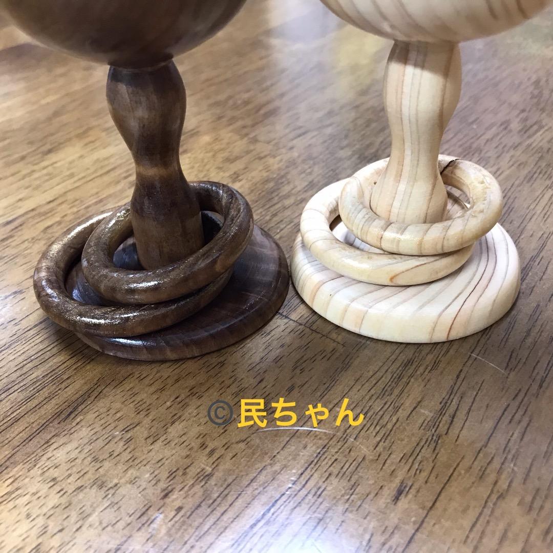 ハンドメイド　かわいい　木製　お酒　遊び心　2人ワイングラスセット　T-279