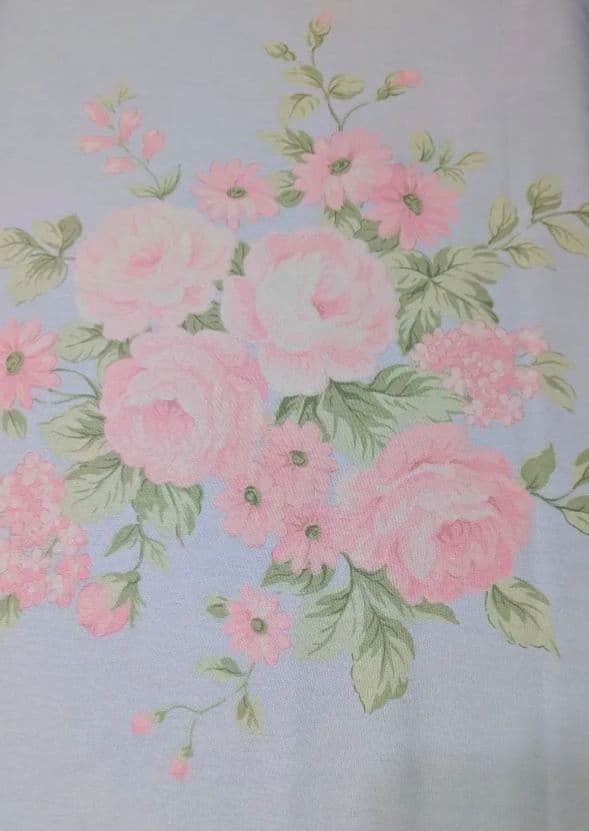 新品★水色＆ピンク薔薇大小綿100%シングル掛け布団カバー1枚枕カバー2枚②