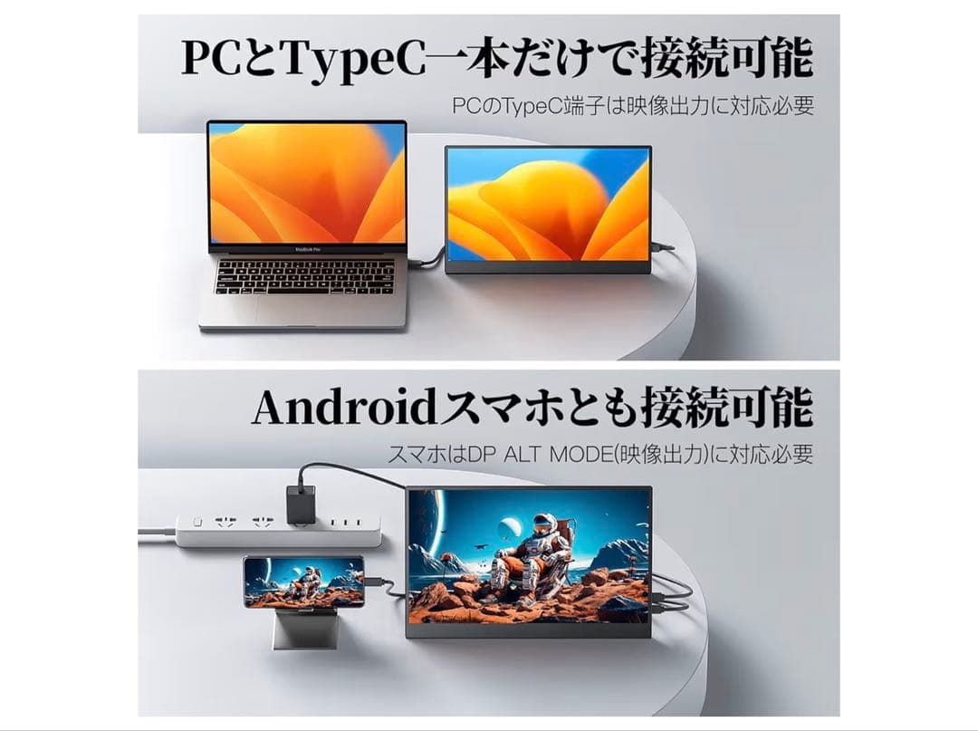 モバイルモニター 13.3インチ 有機EL OLEDパネル cocopar 美品