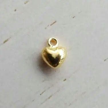 K18✨ハート S チャーム 立体 18KYG ハンドメイド ピアス ネックレス