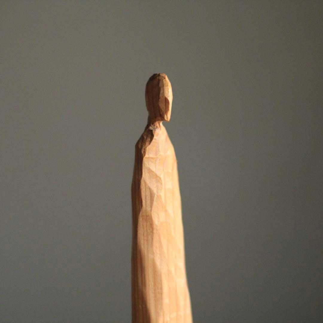 木彫 立体作品 人物像 現代美術 オブジェ