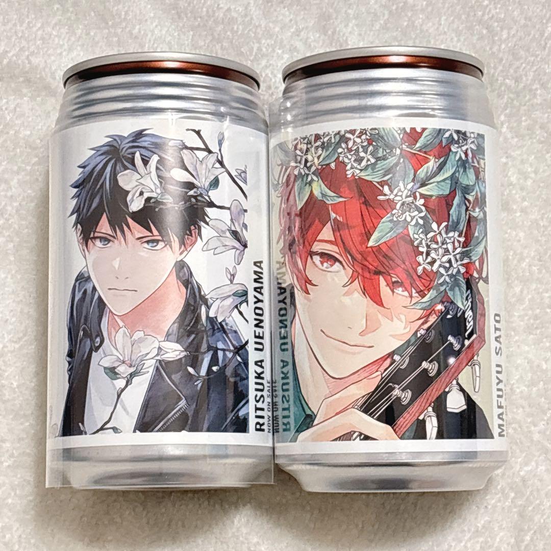 ギヴン オリジナルラベル缶 佐藤真冬&上ノ山立夏2種セット ステッカー