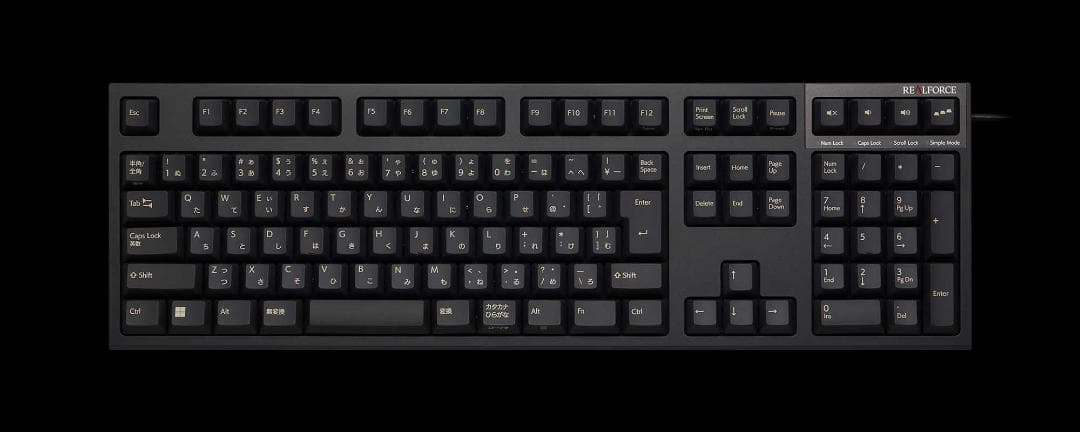 REALFORCE 有線 静音　キーボード スペーサー装着済　R3SA31