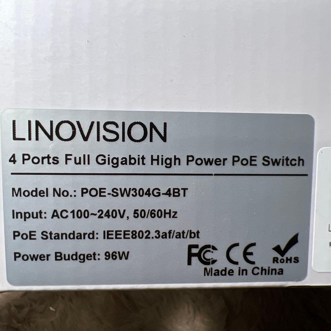 新品　LINOVISION 4ポート 全ポート1G対応 PoE++スイッチ