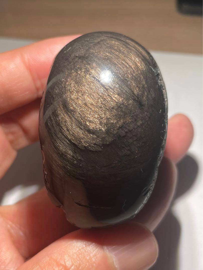 研磨品　十勝石玲瓏　ゴールデンマホガニーオブシディアン
