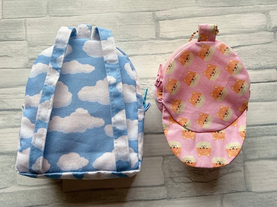 ハンドメイド　柴犬　キャップ　帽子型　ポーチ　キーホルダー