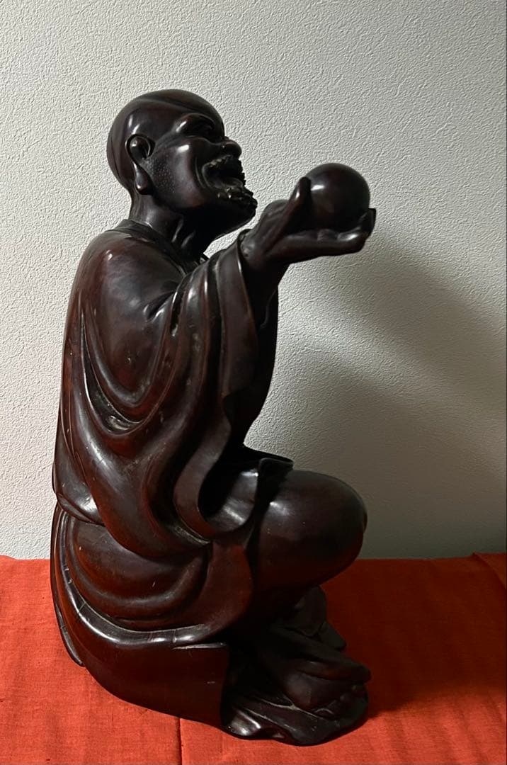中国 時代 銘木紫檀 羅漢 坐像 阿羅漢 座像 10kg 43.5cm
