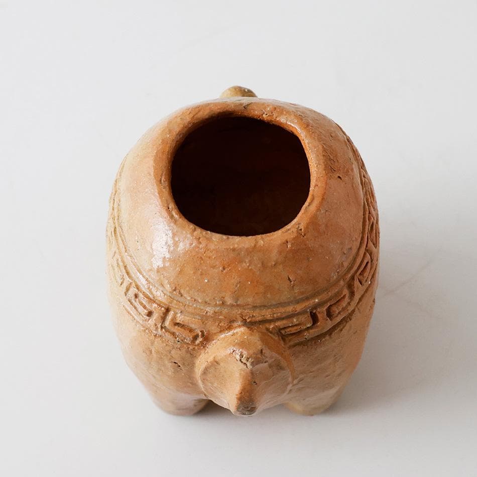 時代物 楽焼 向獅子形 香炉 茶道具 香具 置物 唐津 唐物 古美術品