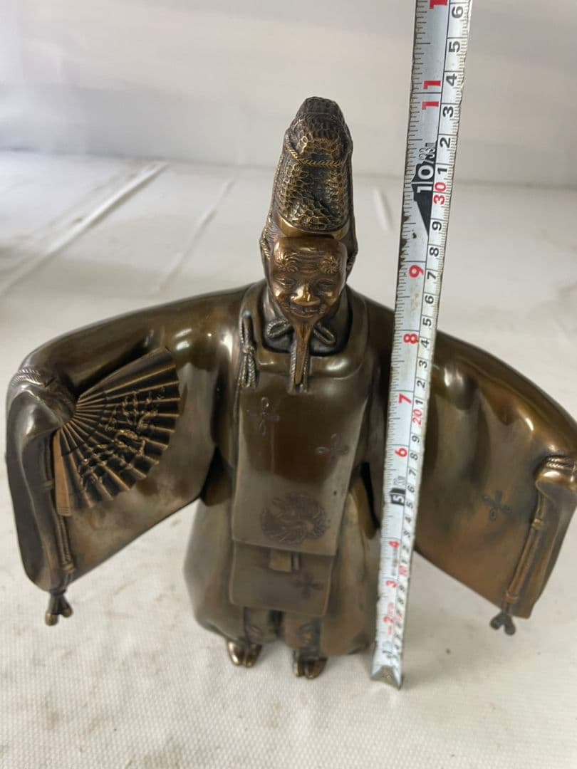 真鍮製　舞踏像 　舞翁　能面　木箱付き