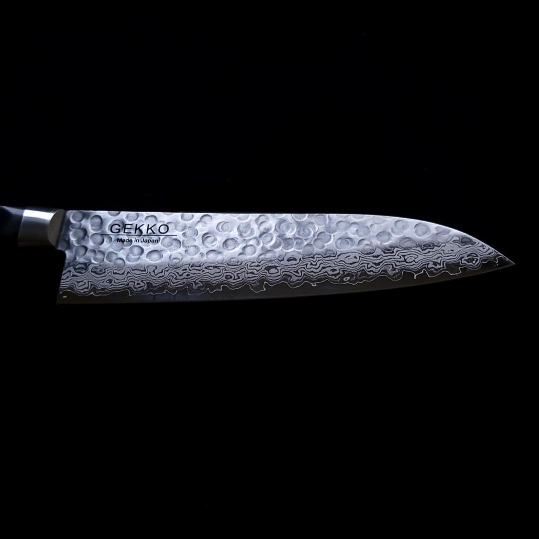 み*ん様 日本製 VG10 ダマスカス 三徳包丁185mm 黒柄 G1756E